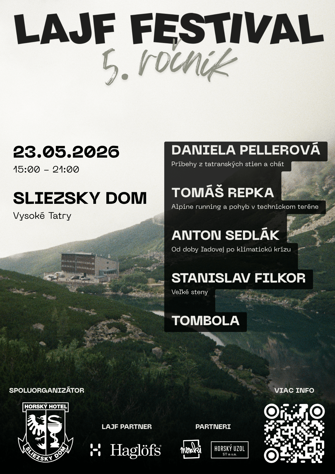 Finálny poster programu LAJF Festival 2026 na Sliezskom dome.